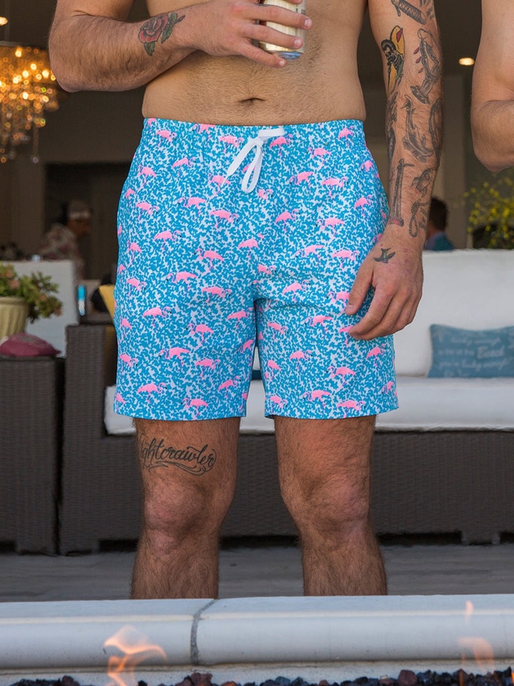 NWT Chubbies The Domingos Are For Flamingos Classic Swim Shorts